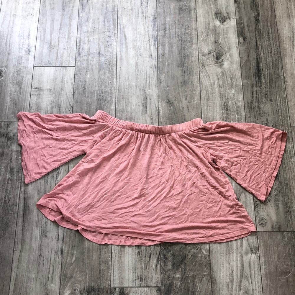 Baby pink off shoulder blouse